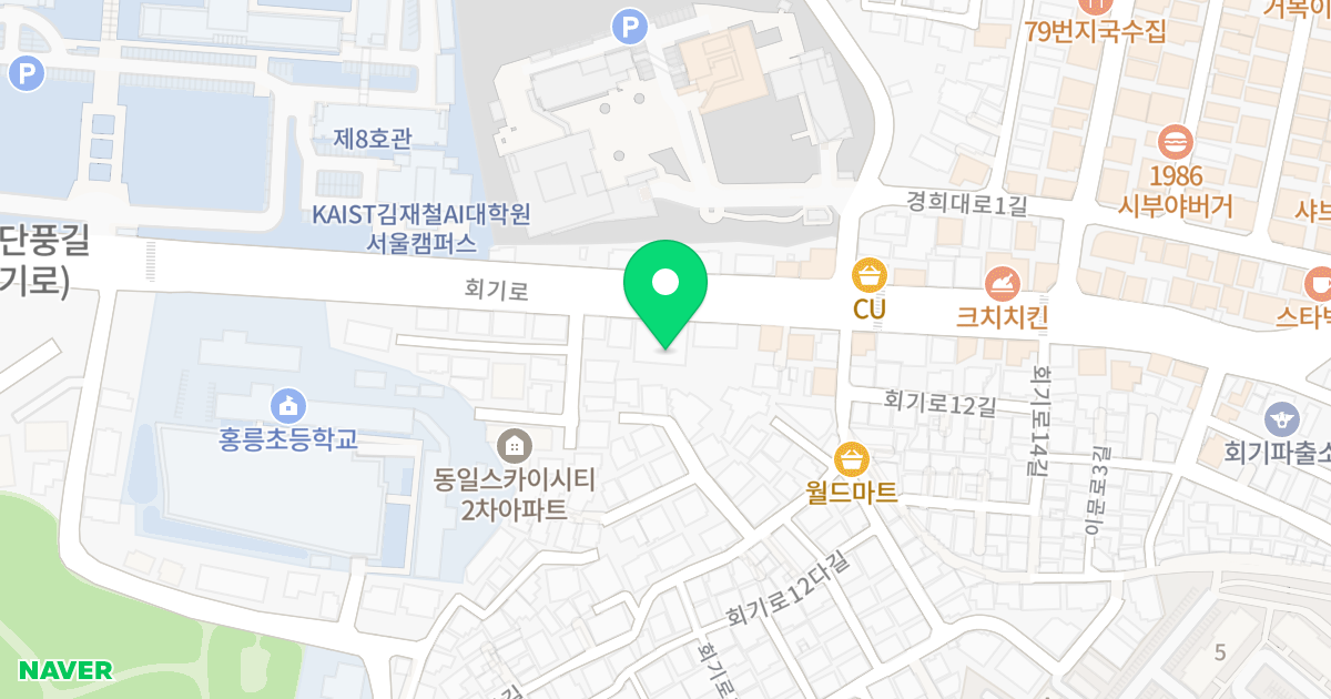 M5 위치 지도 - 서울특별시 동대문구 회기로 112