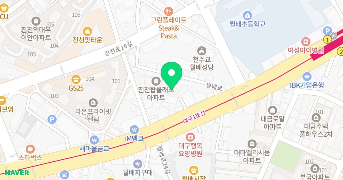 (93-14) 위치 지도 - 대구광역시 달서구 월배로 117-2