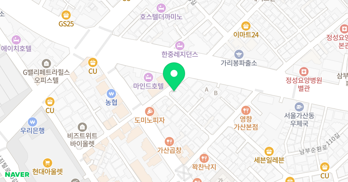 벨리지움 위치 지도 - 서울특별시 금천구 남부순환로 1268-5