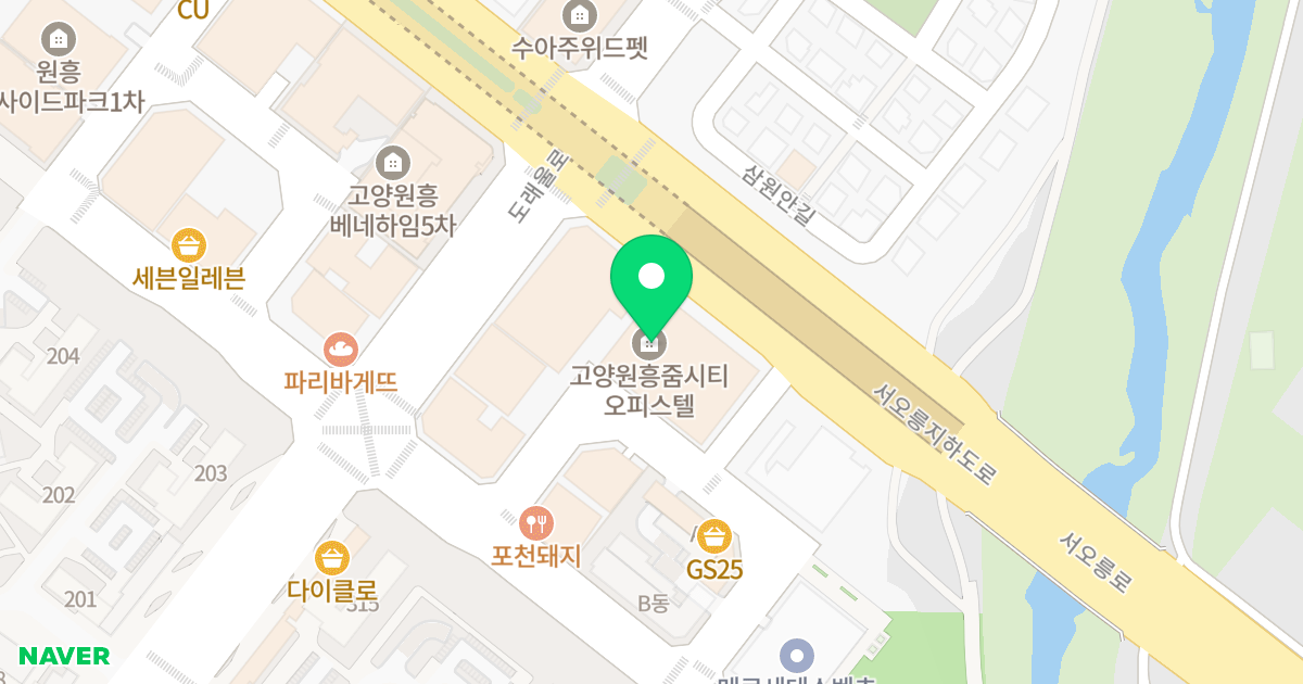 고양 원흥 ZOOM시티 위치 지도 - 경기도 고양시 덕양구 서오릉로 625