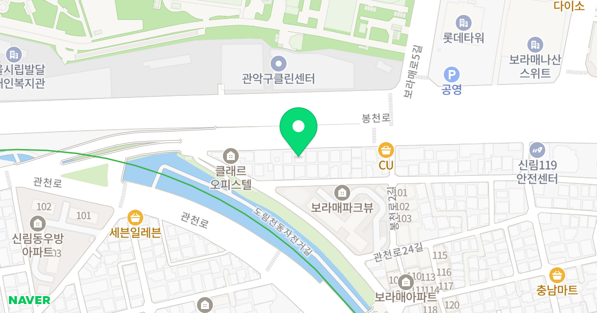씨티오피스텔 위치 지도 - 서울특별시 관악구 봉천로 178