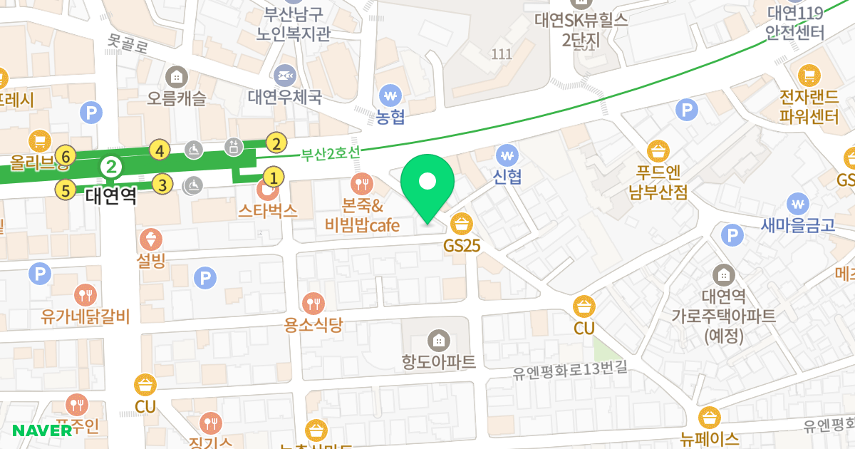 (1729-1) 위치 지도 - 부산광역시 남구 수영로250번길 10