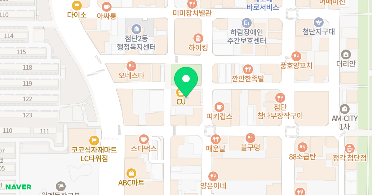 첨단트레비엔 H-CITY 위치 지도 - 광주광역시 광산구 첨단중앙로106번길 25
