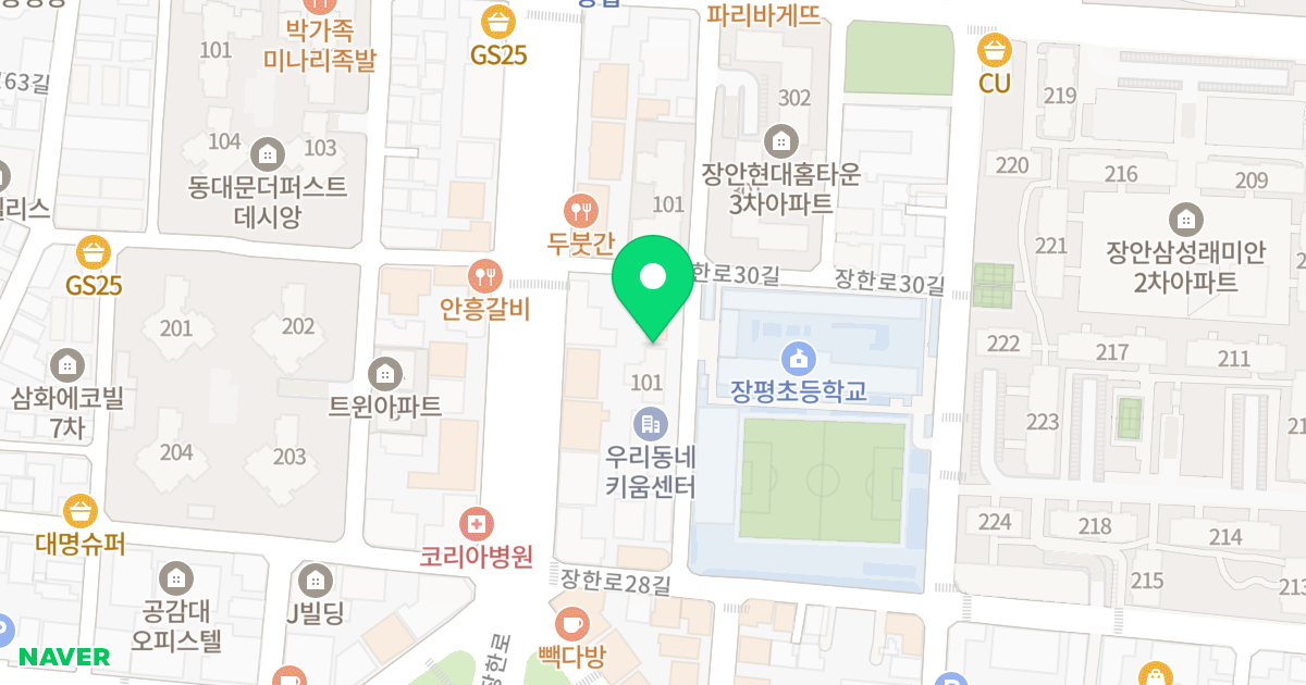 브이티스타일 위치 지도 - 서울특별시 동대문구 장한로28가길 17