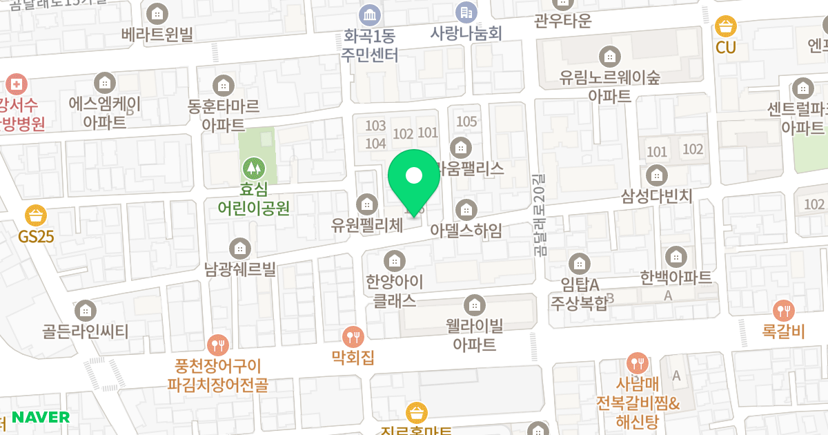 리치아파트 위치 지도 - 서울특별시 강서구 강서로7길 104