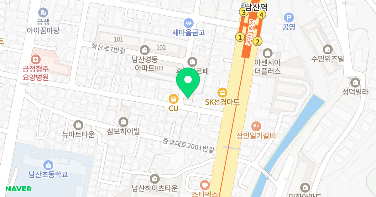THE CASANUOVO 위치 지도 - 부산광역시 금정구 중앙대로2007번길 14