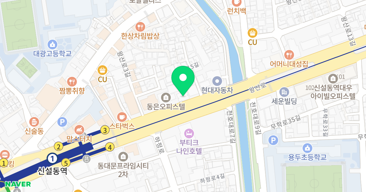 브릿지하임 위치 지도 - 서울특별시 동대문구 왕산로 29