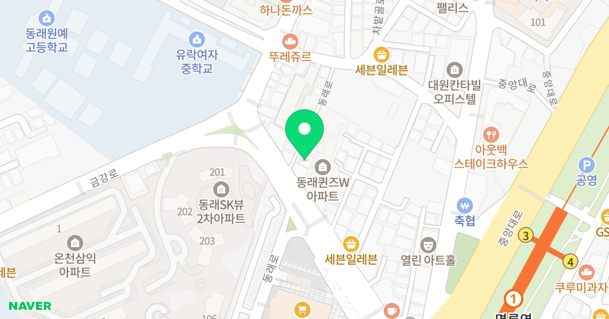 솔베르크 위치 지도 - 부산광역시 동래구 동래로 7-4