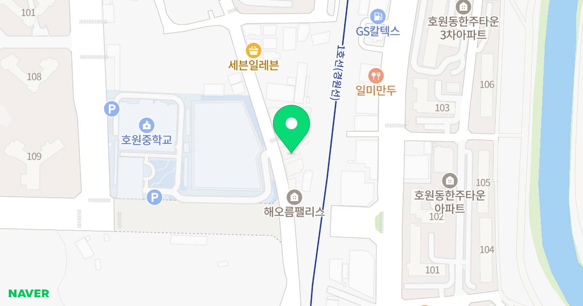 해오름팰리스 위치 지도 - 경기도 의정부시 호암로 206