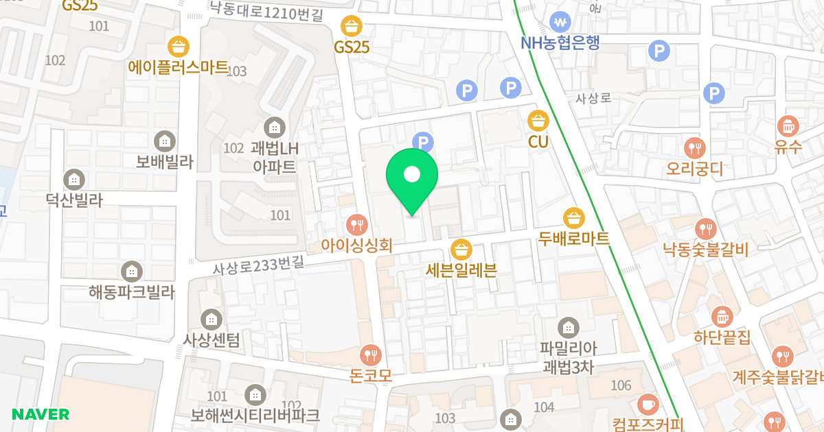 DR 에코시티2 위치 지도 - 부산광역시 사상구 사상로233번길 26