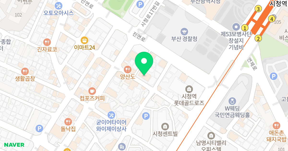 산들파르테 위치 지도 - 부산광역시 부산진구 중앙대로989번길 28