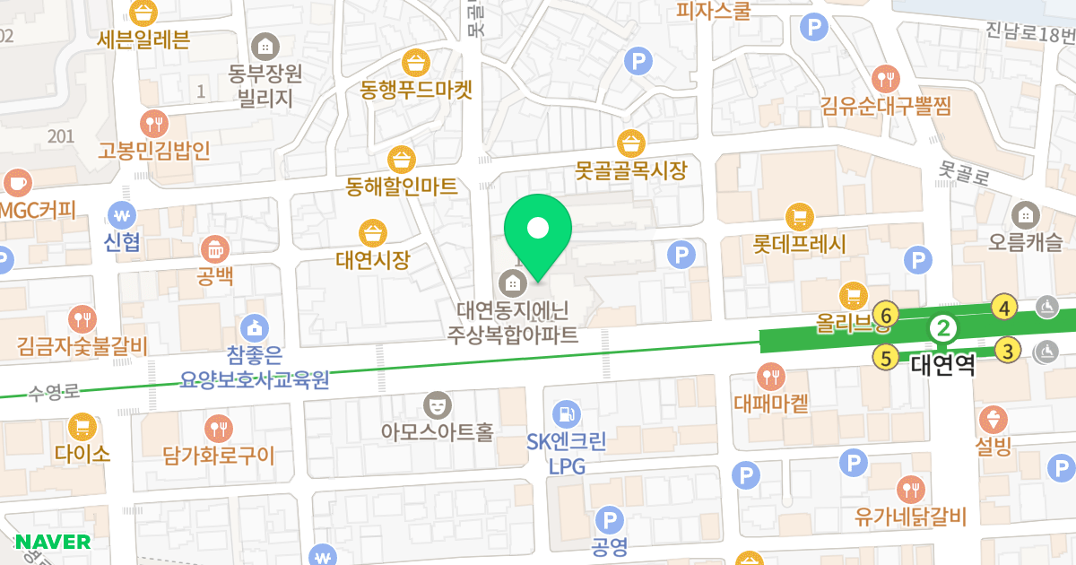 일동 지에닌 위치 지도 - 부산광역시 남구 수영로 209