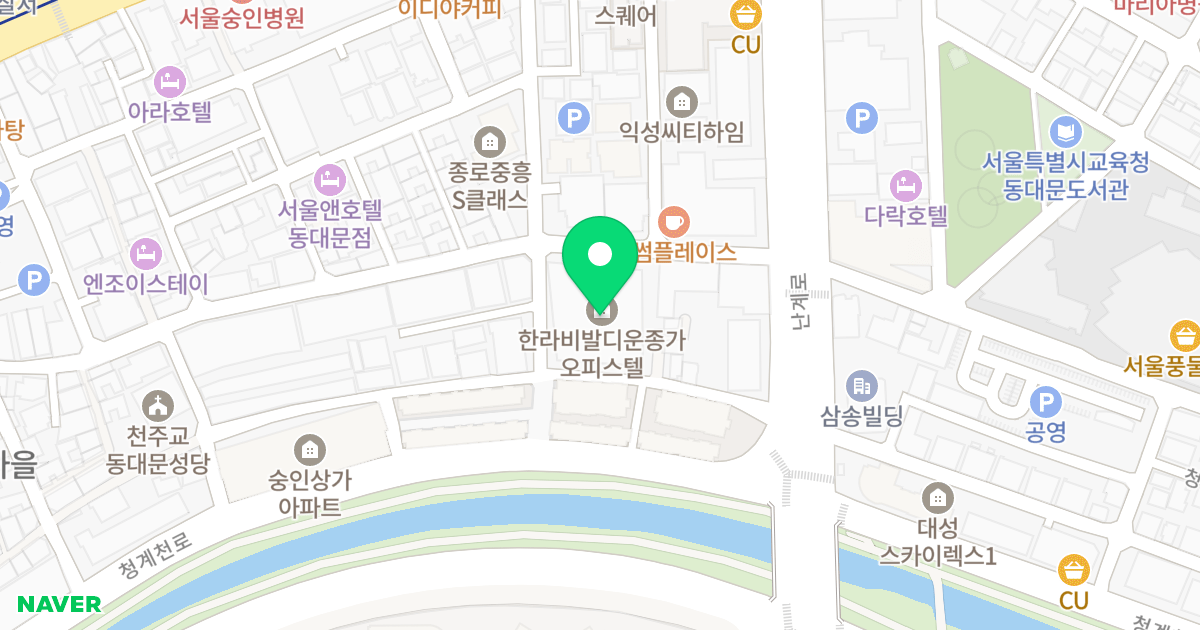 한라 운종가 위치 지도 - 서울특별시 종로구 종로66길 27