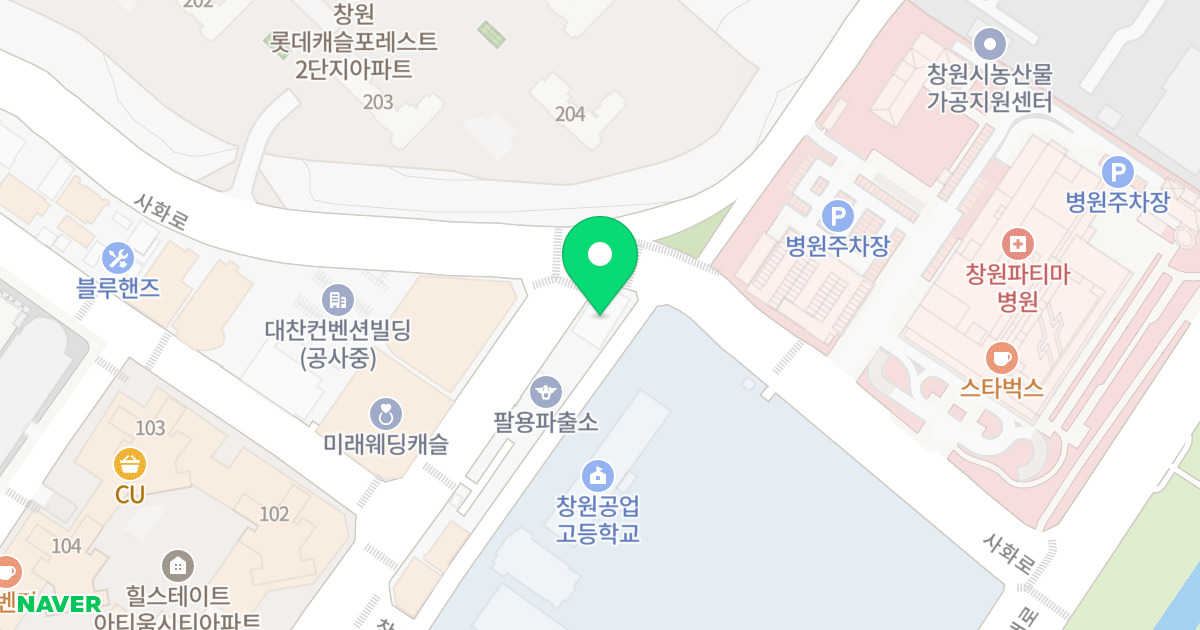 정우 파티마 빌딩 위치 지도 - 경상남도 창원시 의창구 창원대로397번길 34