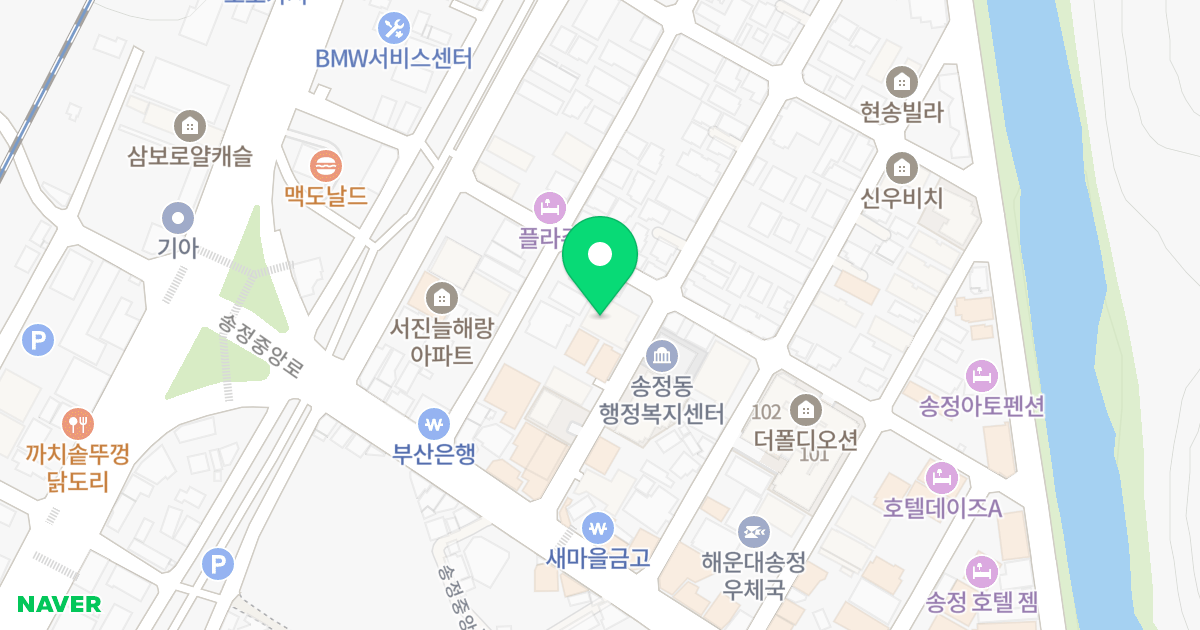 에이스 스카이뷰 위치 지도 - 부산광역시 해운대구 송정중앙로21번길 19