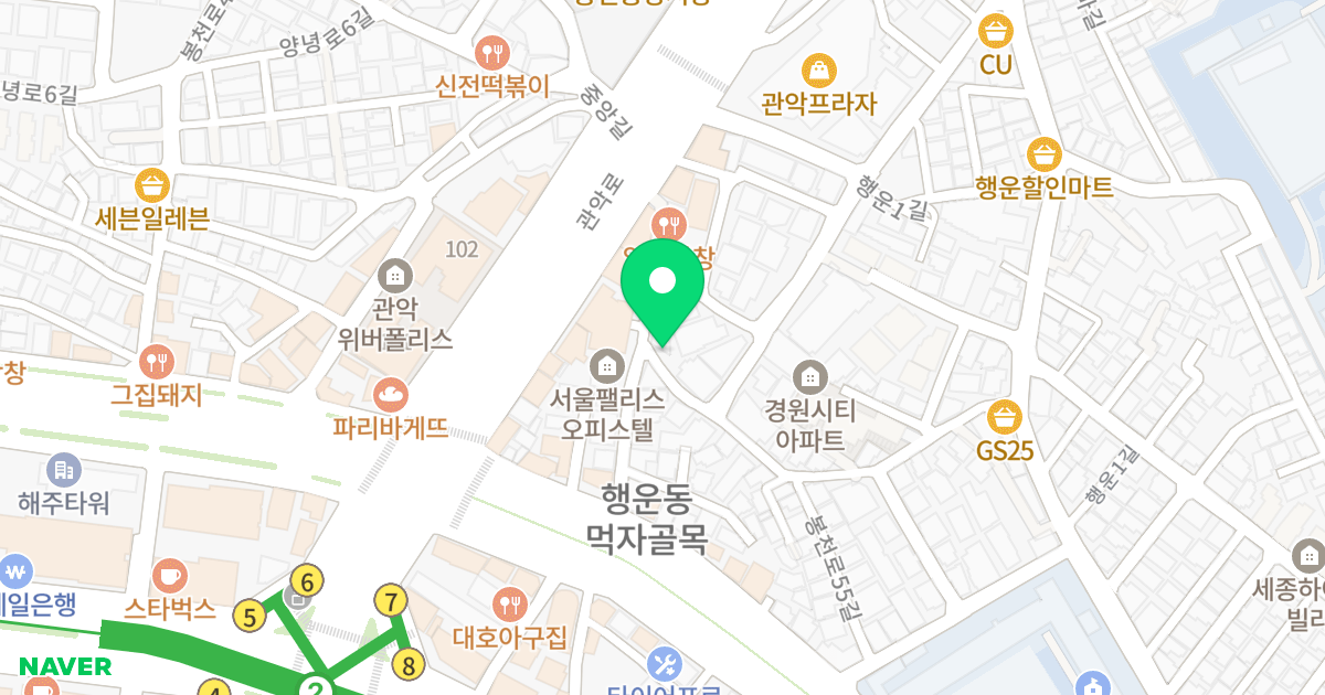 캐슬오피스텔 위치 지도 - 서울특별시 관악구 행운1나길 38