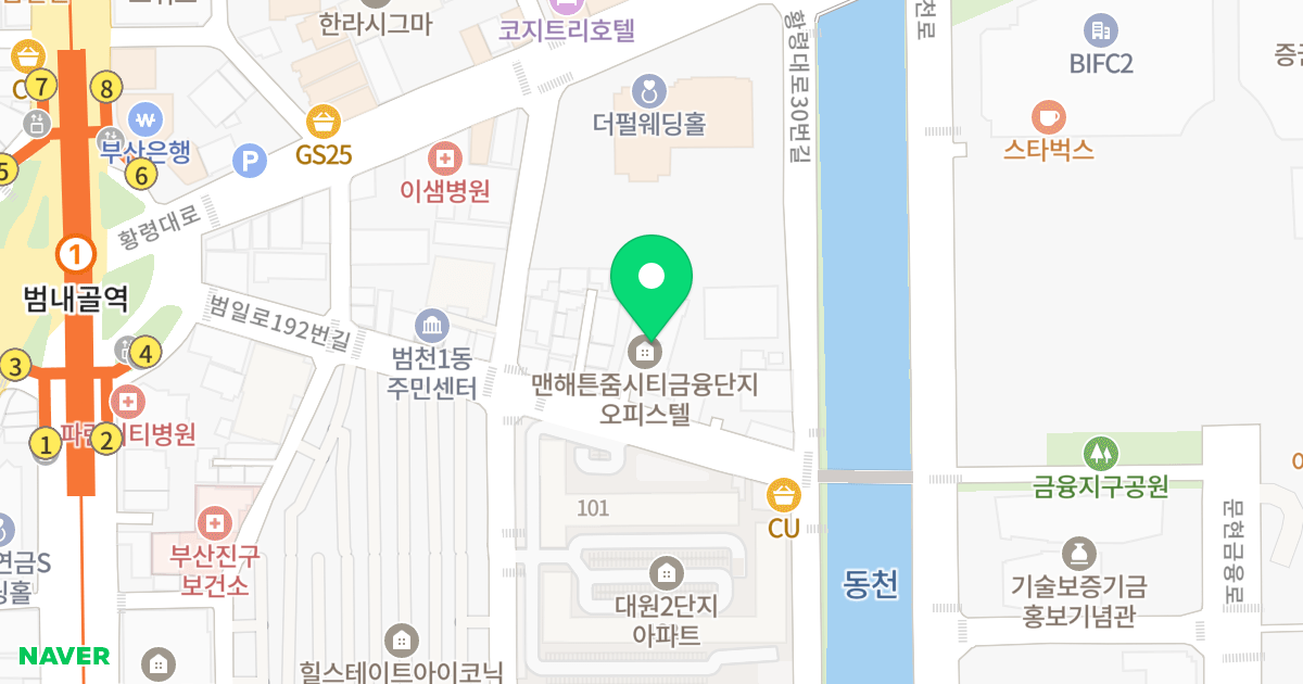 맨해튼 줌시티 위치 지도 - 부산광역시 부산진구 범일로192번길 41