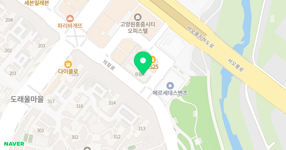 더하이브 B타워 위치 지도 - 경기도 고양시 덕양구 의장로 116