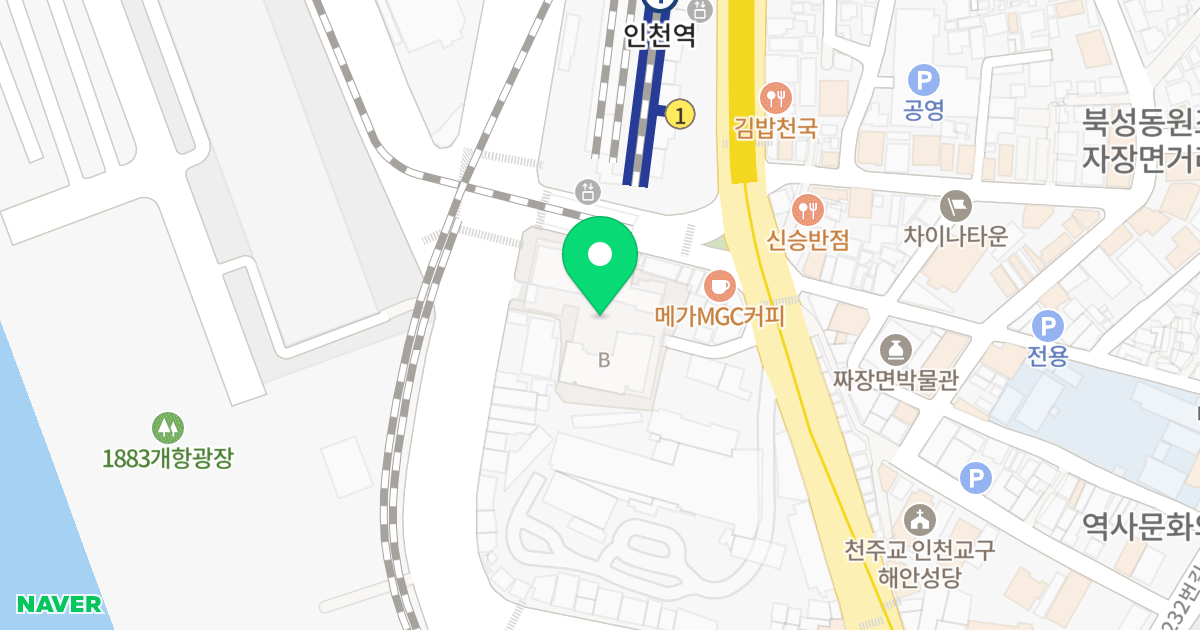인천역 코아루 센트럴시티 위치 지도 - 인천광역시 중구 월미로 7