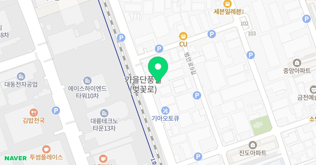 아크로타워Ⅱ 위치 지도 - 서울특별시 금천구 벚꽃로 154-1