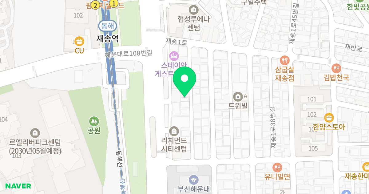 첼리투스 위치 지도 - 부산광역시 해운대구 재송1로14번길 18
