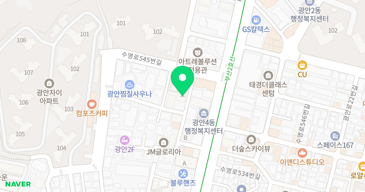 디아이 세라뷰 위치 지도 - 부산광역시 수영구 수영로545번가길 8