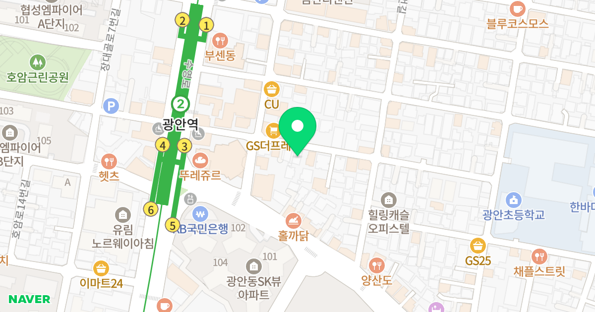 리금 오피스텔 위치 지도 - 부산광역시 수영구 수영로582번길 26