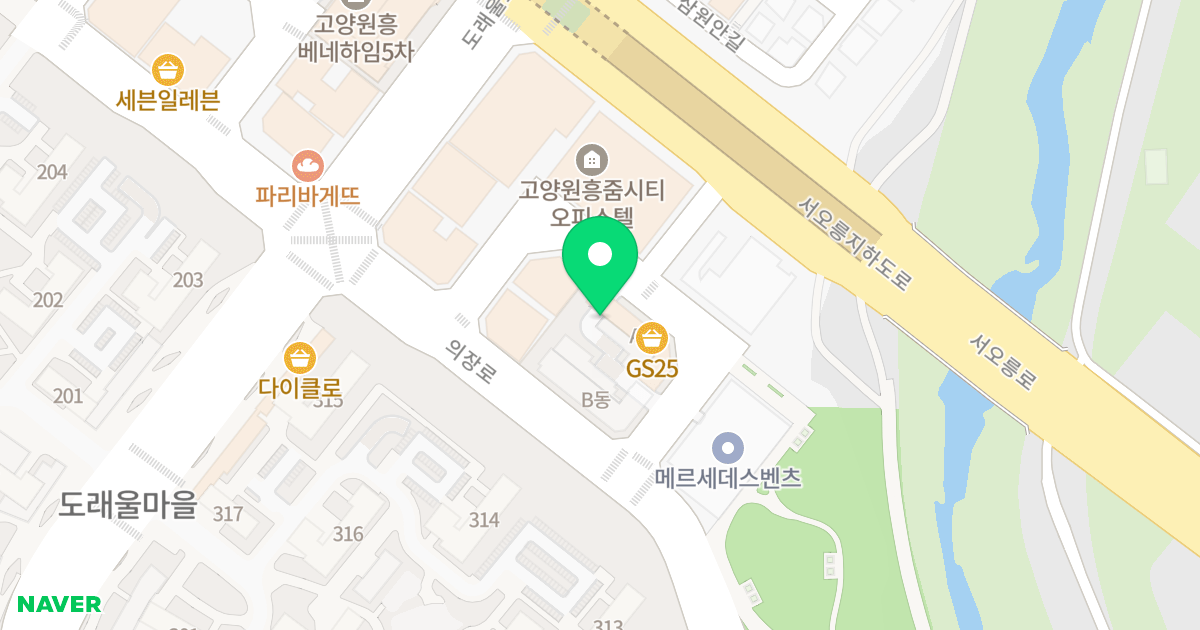 더하이브 A타워 위치 지도 - 경기도 고양시 덕양구 의장로 114