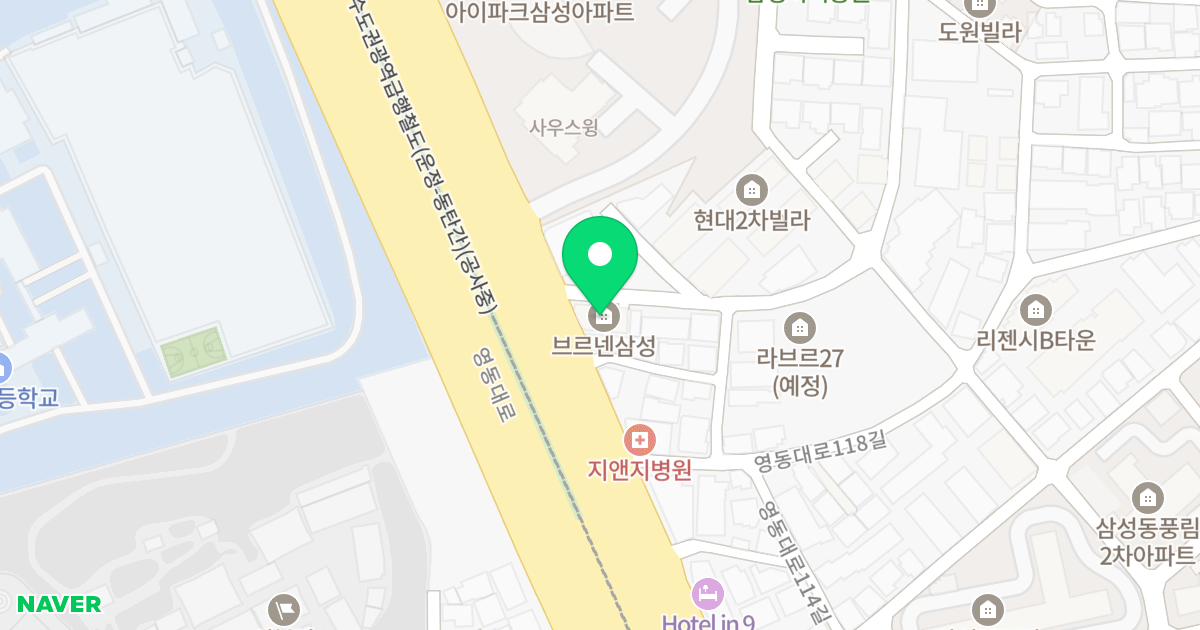 삼성 브르넨 위치 지도 - 서울특별시 강남구 영동대로122길 2