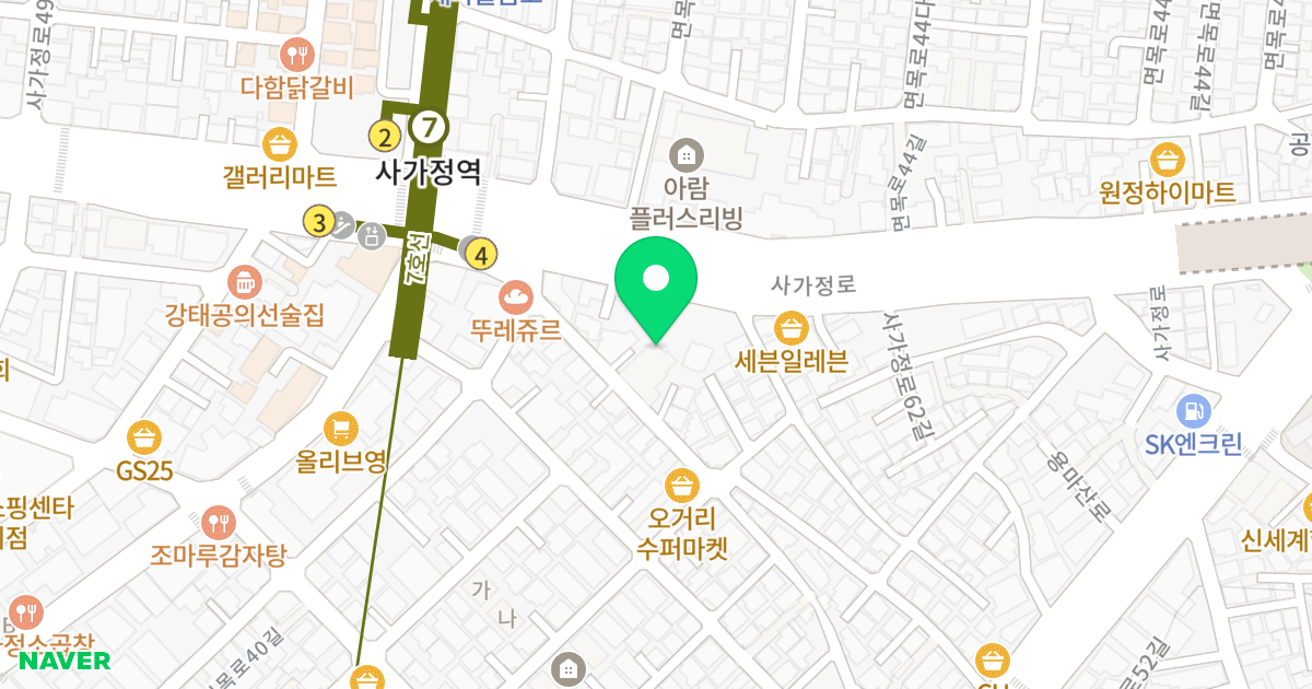 유진 뜨레지움 위치 지도 - 서울특별시 중랑구 용마산로51길 42