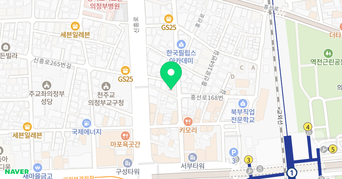 금강팰리스 위치 지도 - 경기도 의정부시 흥선로154번길 34