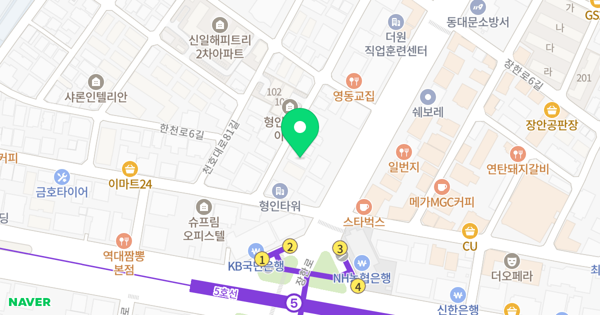 장안솔렌시아6 위치 지도 - 서울특별시 동대문구 천호대로83길 10