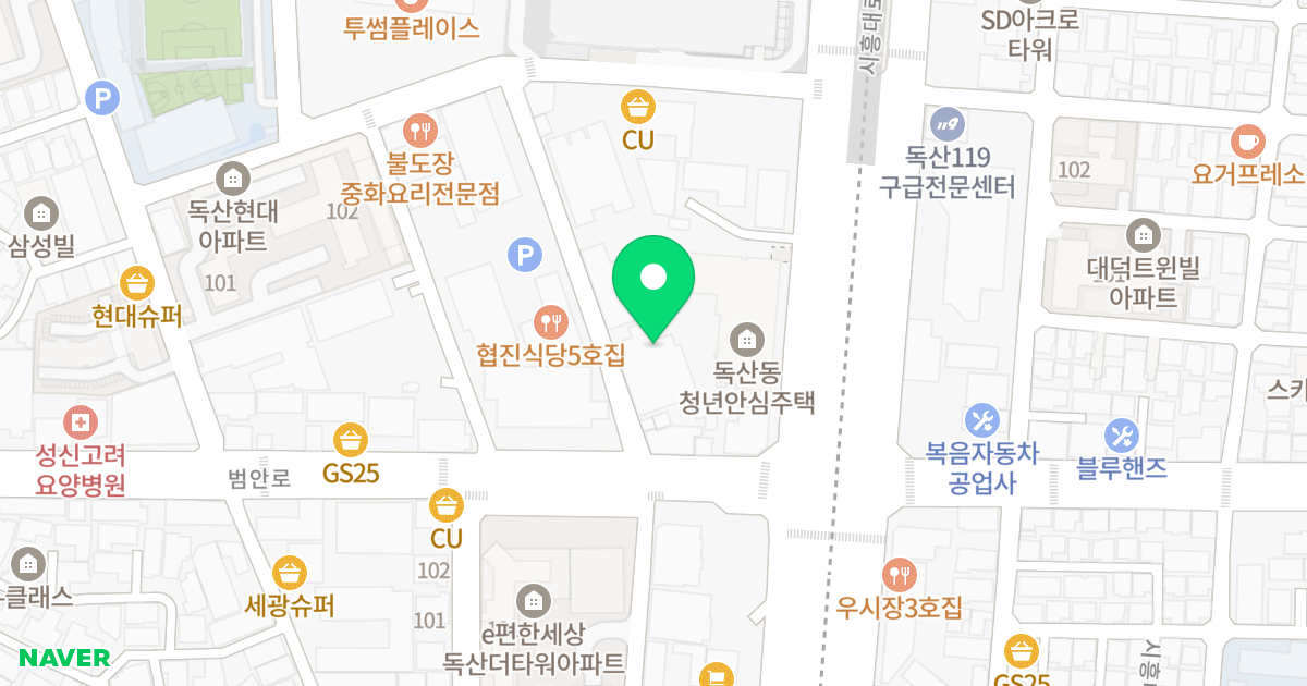 디밸리 위치 지도 - 서울특별시 금천구 범안로21길 8