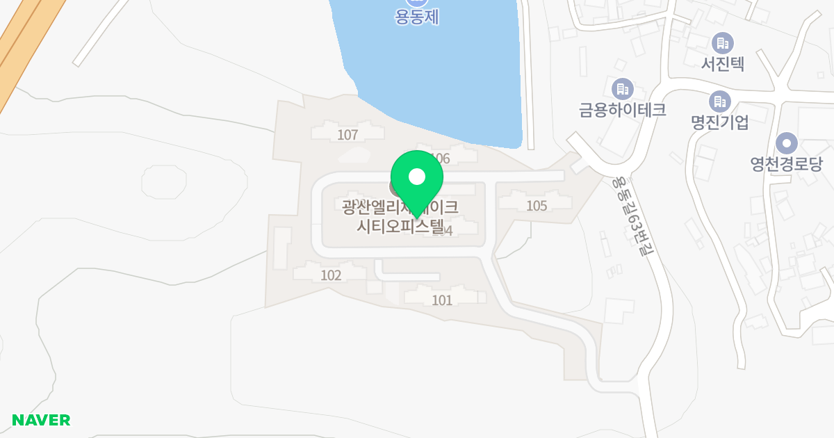 광산엘리체 레이크시티 위치 지도 - 광주광역시 광산구 용동길63번길 31