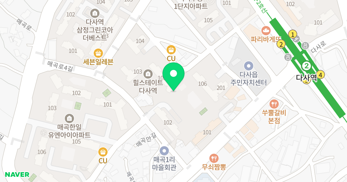힐스테이트 다사역 위치 지도 - 대구광역시 달성군 다사읍 매곡로12길 22