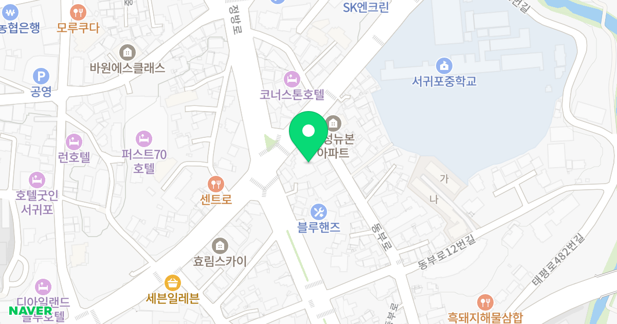 레브하임뷰 위치 지도 - 제주특별자치도 서귀포시 동부로 27
