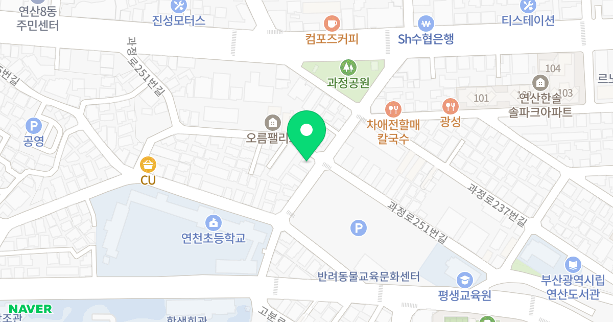 새봄뉴젠빌 위치 지도 - 부산광역시 연제구 과정로225번길 26