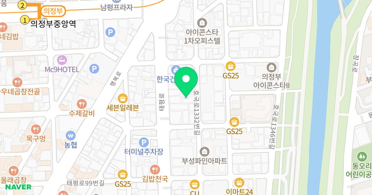 수석하우징 위치 지도 - 경기도 의정부시 호국로1332번길 34