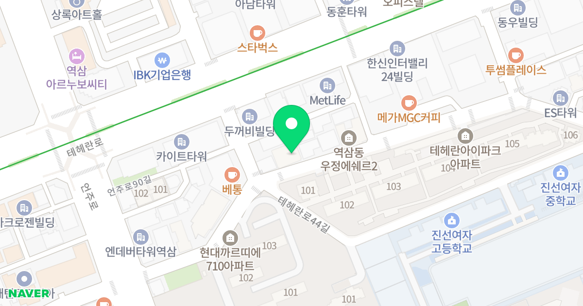 역삼동 우정에쉐르3 위치 지도 - 서울특별시 강남구 언주로86길 25