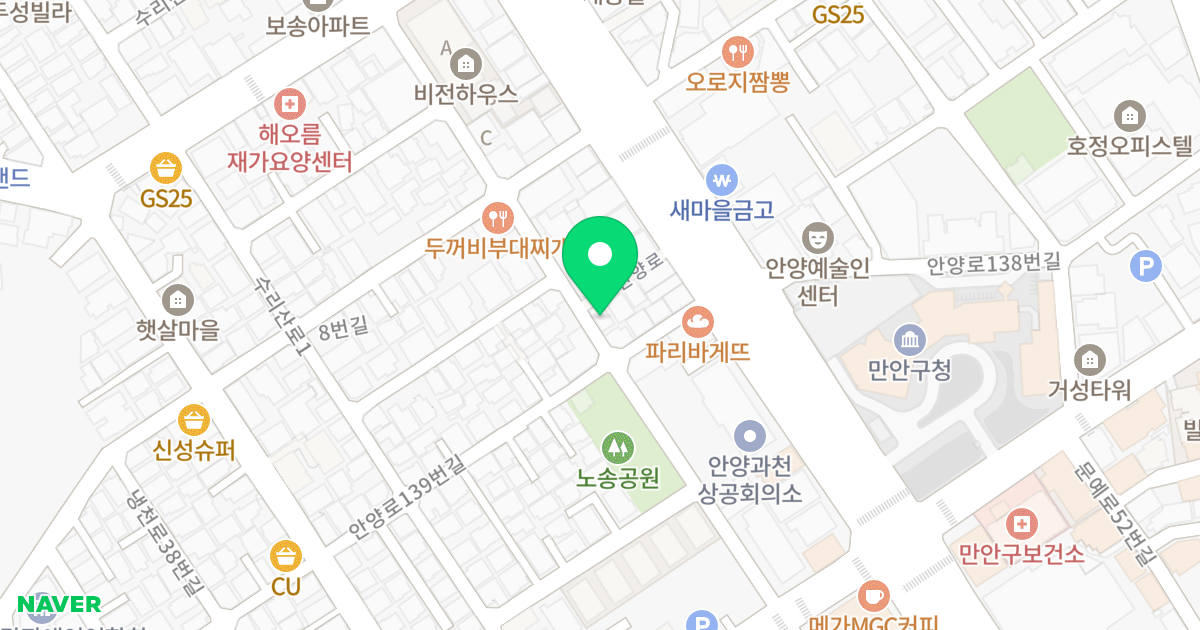 (504-11) 위치 지도 - 경기도 안양시 만안구 수리산로28번길 35