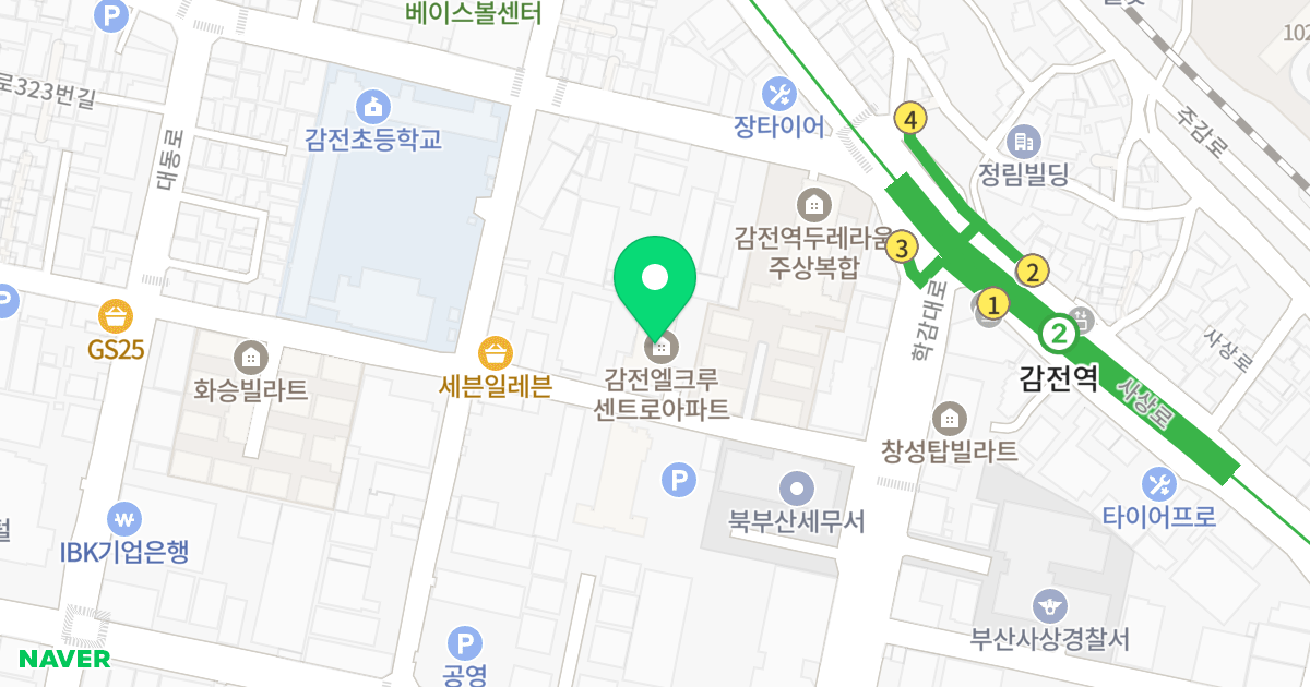엘크루센트로 아파트 위치 지도 - 부산광역시 사상구 학감대로267번길 20