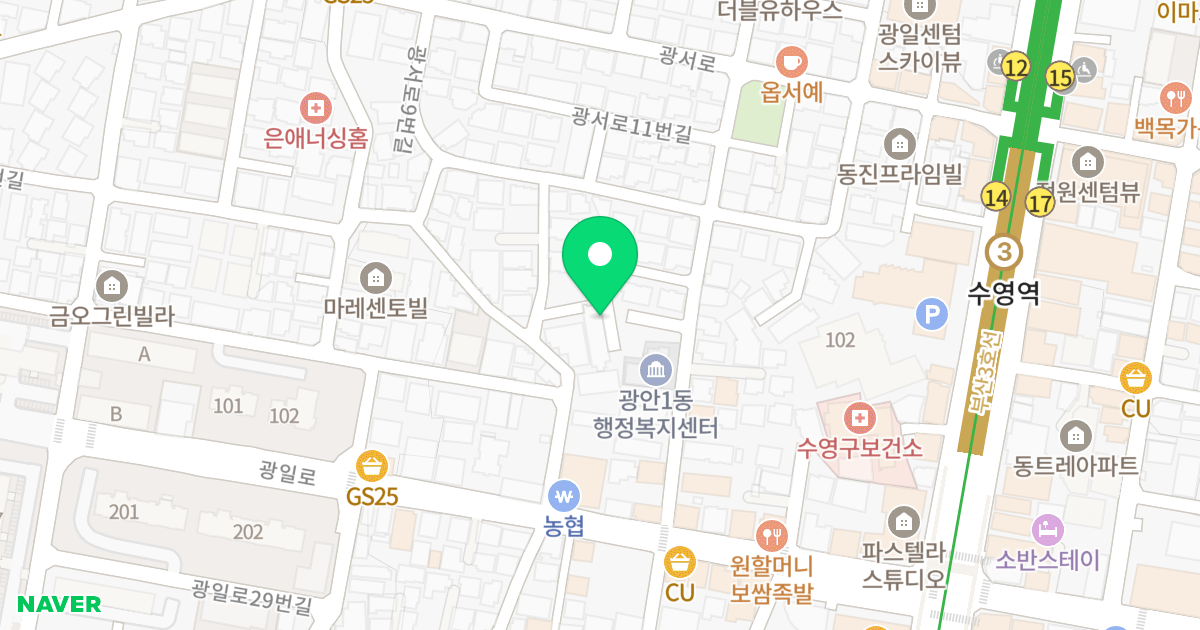 엘이즈지29 위치 지도 - 부산광역시 수영구 광일로20번길 20-4