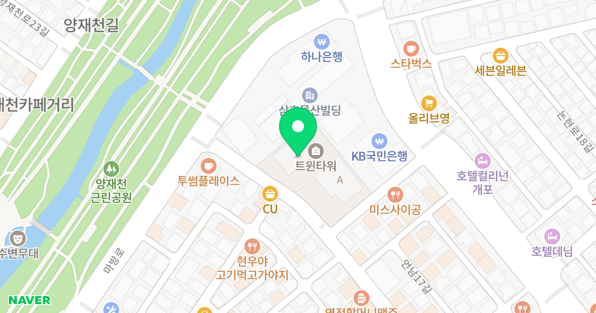 트윈타워 위치 지도 - 서울특별시 서초구 마방로10길 15