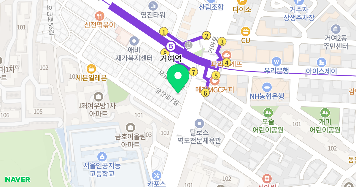 거여팰리스 위치 지도 - 서울특별시 송파구 오금로54길 38
