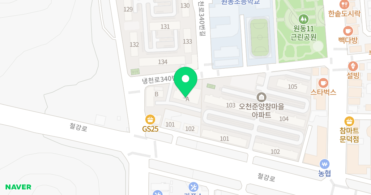 센트럴파크 위치 지도 - 경상북도 포항시 남구 오천읍 냉천로340번길 73