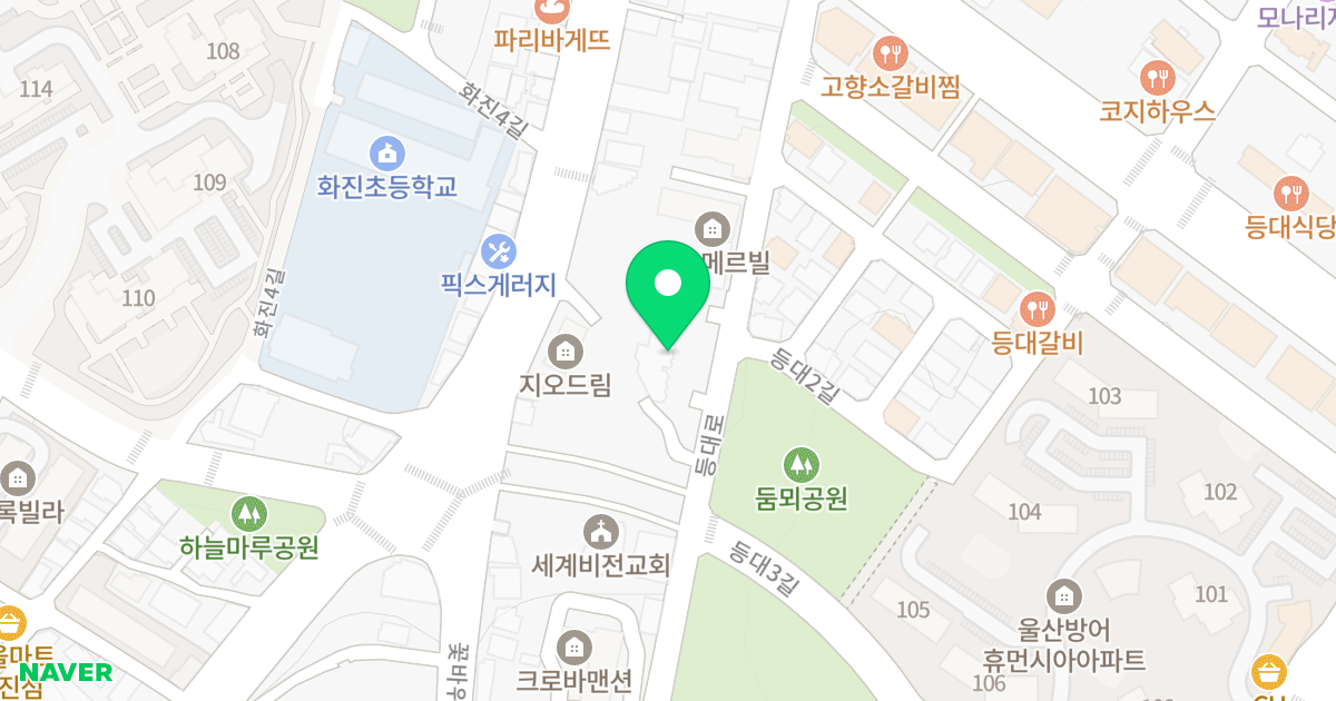 대왕암 나인파크 위치 지도 - 울산광역시 동구 등대로 8-16