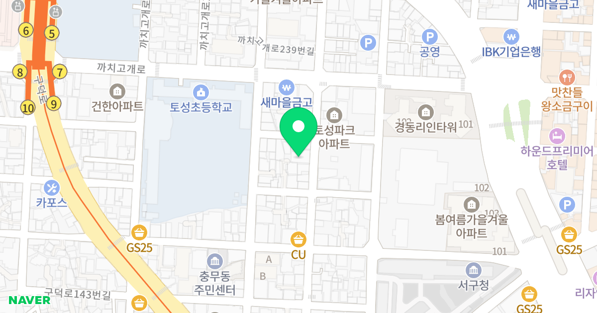 트레저 위치 지도 - 부산광역시 서구 구덕로124번길 49