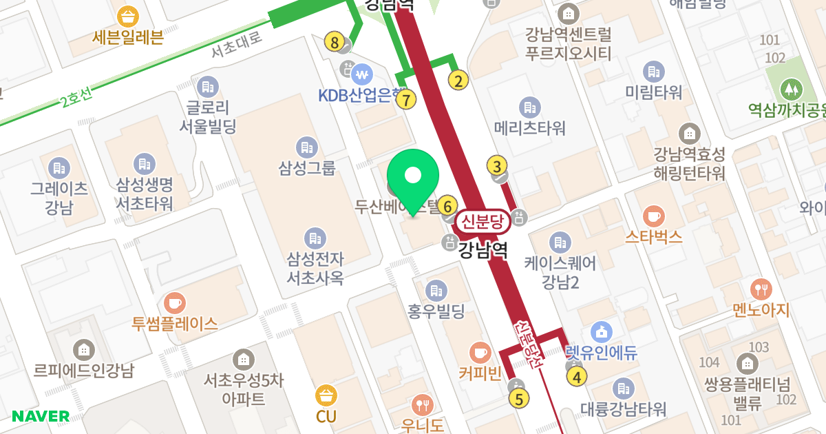 서초현대타워아파트 위치 지도 - 서울특별시 서초구 강남대로 375