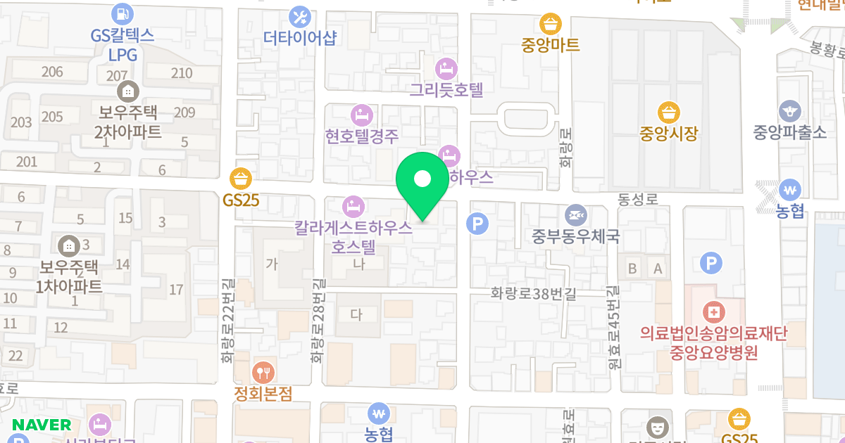 A동 위치 지도 - 경상북도 경주시 동성로 36-1
