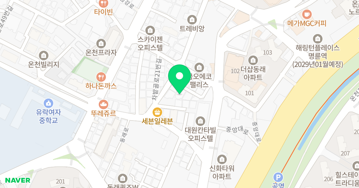 블루스퀘어 위치 지도 - 부산광역시 동래구 차밭골로21번길 31-6